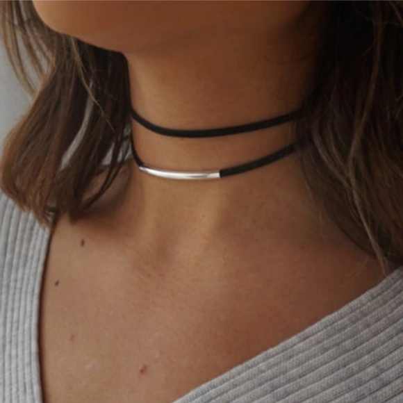 ContraVerSee Jewelry - Velvet silver or gold double layer choker